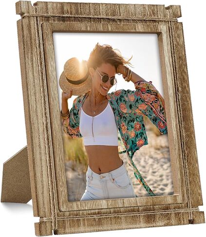 Picture Frames Brown Rustic Photo Frame 4x6 Wood Picture Frame for Wall Mount and Tabletop Display Farmhouse Decor in Saudi Arabia