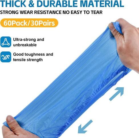 60 Pack (30 Pairs) Shoe Covers Disposable Non-slip, Waterproof Premium CPE Shoe Covers for Indoors, Fits Up To 11 US Men and 13 US Women Size in Saudi Arabia