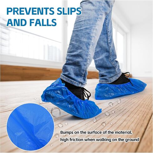60 Pack (30 Pairs) Shoe Covers Disposable Non-slip, Waterproof Premium CPE Shoe Covers for Indoors, Fits Up To 11 US Men and 13 US Women Size in Saudi Arabia