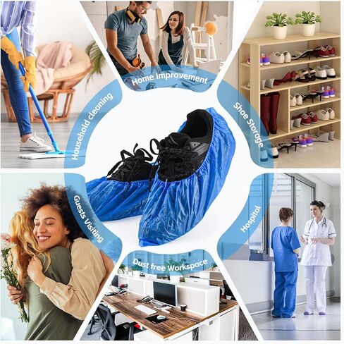 60 Pack (30 Pairs) Shoe Covers Disposable Non-slip, Waterproof Premium CPE Shoe Covers for Indoors, Fits Up To 11 US Men and 13 US Women Size in Saudi Arabia
