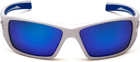 Pyramex Safety Velar Safety Glasses, White-Blue Frame/Ice Blue Mirror Lens Medium in Saudi Arabia