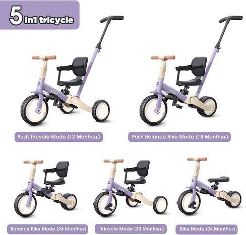 newyoo TR007 5-in-1 Tricycle for Toddlers 1-3, Toddler Bike, Birthday Gift in Kuwait