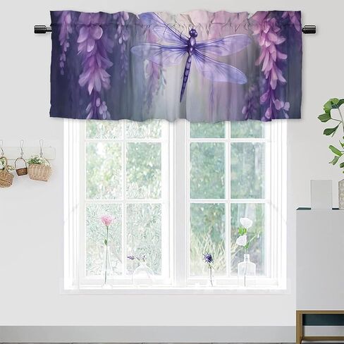 Sunflower Valance Curtains Blackout Farmhouse Rustic Country Wooden Plank Butterfly Privacy Window Valances for Living Room 54 by 18 in, 1 Panel in Saudi Arabia