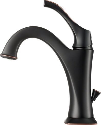 KRAUS KBF-1201BG Arlo Single Handle Basin Bathroom Faucet with Lift Rod Drain and Deck Plate, Brushed Gold (2-Pack) in Saudi Arabia