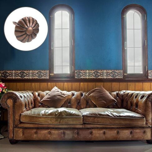 مسامير أظافر التنجيد (11 × 16 × 3 مم) 80 قطعة، دبابيس دفع الإبهام بنمط زهرة الحديد - لبناء المنزل، أثاث المطبخ المنزلي، لون نحاسي in Kuwait