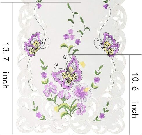 Simhomsen Spring Butterfly and Floral Table Runners, Dresser Scarf (Blue, 14 × 54 Inch) in Saudi Arabia
