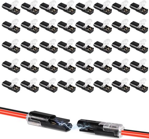 40pcs Double-Wire Plug-in Connector, Pluggable Led Double Wire Push in Connector with Locking Buckle Fast Connect Low Voltage Wire Connectors in Saudi Arabia