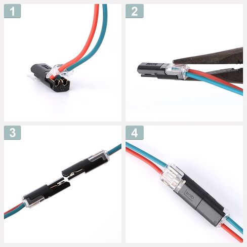40pcs Double-Wire Plug-in Connector, Pluggable Led Double Wire Push in Connector with Locking Buckle Fast Connect Low Voltage Wire Connectors in Saudi Arabia