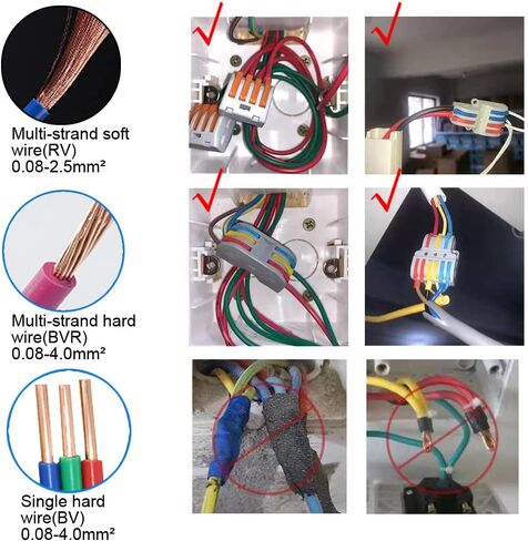 10 قطع من موصلات صامولة سلك الرافعة، موصل كابل توصيل سريع، كتلة طرفية للموصل in Kuwait