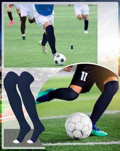 2 Pairs High Football Socks Sport Multiple Sizes over the Knee Baseball Socks Extra Long for Boys Girls Women Men in Saudi Arabia