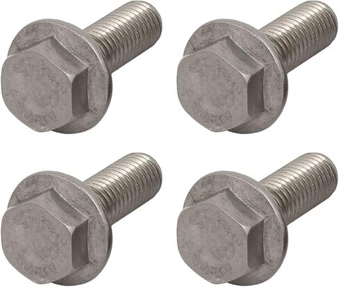 Flange Hex Head Bolts (M10x30mm) 4pcs, Hexagon Bolt Fully Thread Screw - for House Construction Hardware Fasteners in Saudi Arabia