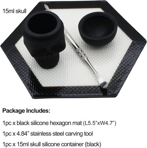 Silicone Wax Carving Kit with 15ml Skull Black Silicone Container and Carving Tool in Saudi Arabia