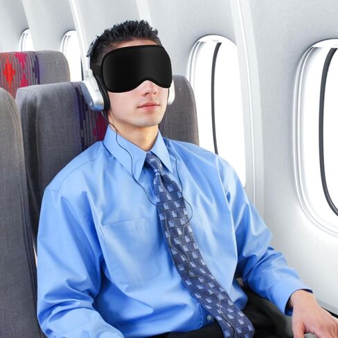 Sleep Eye Mask, 3D Contoured up Zero Pressure 99% Block Out Light Eye Cover with Adjustable Strap, Washable Breathable Lash Huggers Sleeping Masks for Women Men Home Travel Office Sleeping (Black) in Saudi Arabia