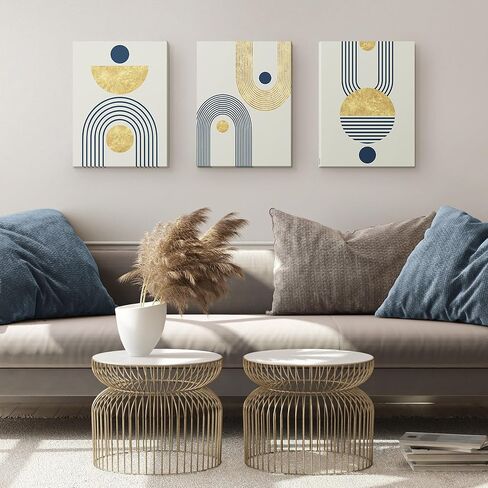 Boho Wall Art Set of 3 Mid Century Modern Wall Decor, Boho Art Wall Canvas, Bohemian Wall Decor, Boho Canvas Wall Art Bedroom, Minimalist Boho Art Wall Decor (3 Piece Wall Art 12"x16" Brown) in Saudi Arabia