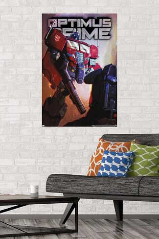 Trends International Hasbro Transformers - Optimus Prime Wall Poster, 14.725" x 22.375", Barnwood Framed Version in Saudi Arabia