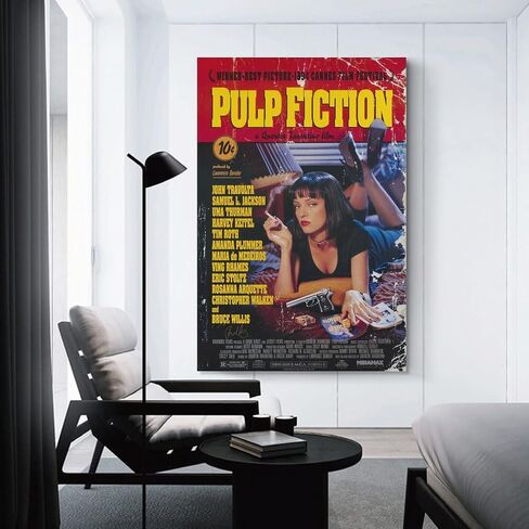 Pulp Fiction Movie Poster Wall Art Canvas Print Poster Home Bathroom Bedroom Office Living Room Decor Canvas Poster Unframed 12x18inch(30x45cm) in Saudi Arabia