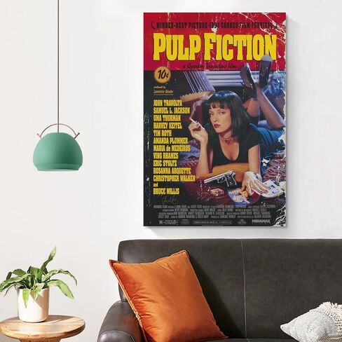 Pulp Fiction Movie Poster Wall Art Canvas Print Poster Home Bathroom Bedroom Office Living Room Decor Canvas Poster Unframed 12x18inch(30x45cm) in Saudi Arabia