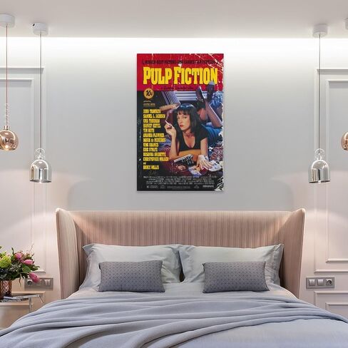 Pulp Fiction Movie Poster Wall Art Canvas Print Poster Home Bathroom Bedroom Office Living Room Decor Canvas Poster Unframed 12x18inch(30x45cm) in Saudi Arabia