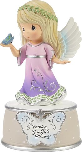 Precious Moments Angel with Butterfly Musical | Wishing You God's Blessings Memorial Gift | Bereavement | Angel Musical in Saudi Arabia