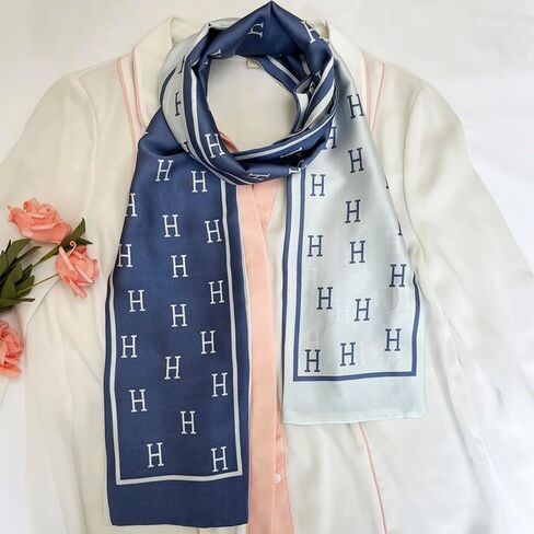 FONYVE Long Silk Head Scarf for Hair Fashion Headwrap for Women Lightweight Neck Bag Scarves with Gift Packed 5.9 × 59" in Saudi Arabia