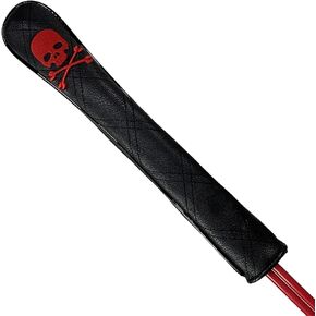 Golf Club Alignment Stick Cover Skull and Crossbones Holds at Least 2 Sticks PU Leather Protector Case Holder