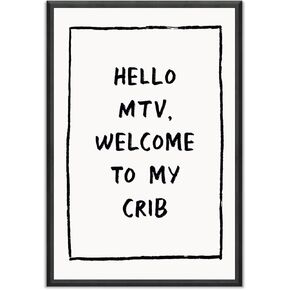 Trendy Wall Art Welcome Posters Eclectic Home Decor Hello MTV, Welcome to My Crib Art Print Funky Eclectic Gallery Wall Art Prints for Bedroom Living Room Aesthetic Wall Art Print 16x24in Unframed