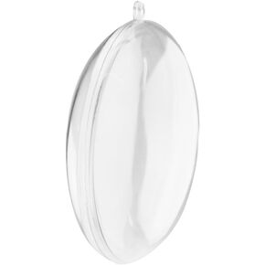 Homeford Fillable Plastic Clear Oval Ornament, 4-1/4-Inch, 12-Count