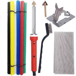 Plastic Welding Kit with Plastic Welder,90pcs Rods, Stainless Steel Mesh, Hot Iron Stand, and Wire Brush-Plastic Bumper,Kayak Repair Kit,DIY Arts,Portable 80 W