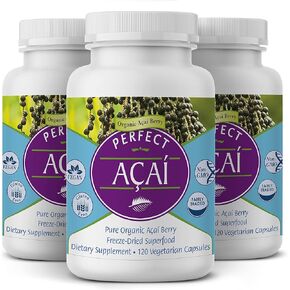 المكملات الغذائية المثالية - أكاي المثالي - 120 كبسولة - طعام أكاي بيري العضوي النقي المجفف بالتجميد - مضادات الأكسدة القوية - دعم المناعة - 3 عبوات in Kuwait