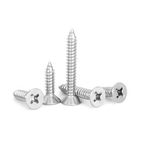 100 PCS Self Tapping Screws M4 x 60mm Phillips Flat Head Wood Screws Stainless Steel Countersunk Screws for Home Repair DIY Projects