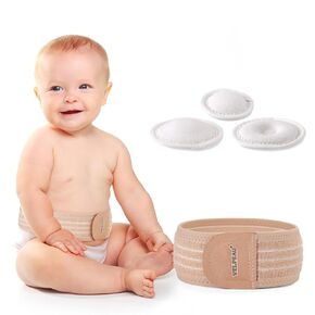 Velpeau Umbilical Hernia Belt Baby Newborn -with 3 Different Shaped Compression Pads, Belly Button Navel Band Wrap Truss Abdominal Binder Support for Infant, Children, Toddler, Kids, One Size 15-20"
