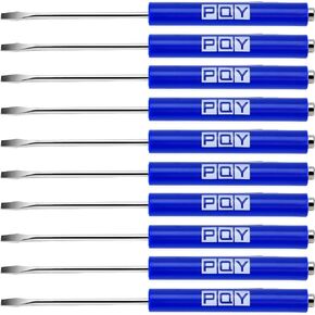 10pcs Mini Tops And Pocket Clips Pocket Screwdriver Strong Magnetic Slotted Screwdriver Red
