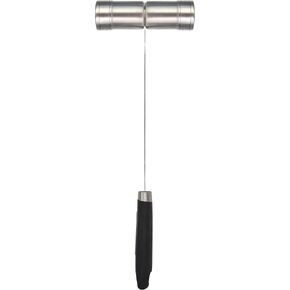 Jim Beam Stainless Steel Salt and Pepper Shaker with Long, Soft Grip Handles, Large, Silver