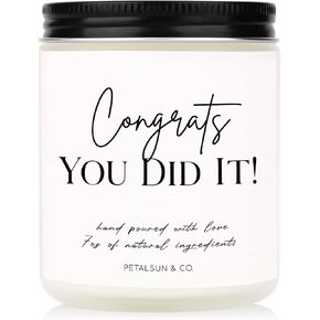 Congratulations Gifts for Women Men, Graduation Gifts for Her, Him - College Masters Degree Phd Graduation Gifts, Promotion Gifts, New Job Gift, Handmade Lavender Scented 7oz Candle