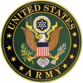 Army Military Logo Aluminum Metal Sign - US Service Branch Home Wall Decor