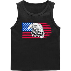 4th of July Tank Tops Boys Girls American Flag Shirts Kids Patriotic USA T-Shirt Cotton Sleeveless Tees Tops 2-8T in Kuwait