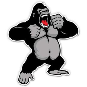 Silverback Gorilla - 5" Vinyl Sticker - for Car Laptop I-Pad - Waterproof Decal