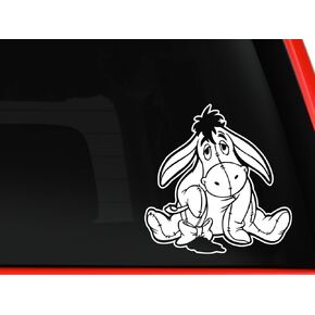 Die Cut Vinyl Decal Sticker Compatible with Eyor Famous Cartoon Donkey Car Truck Kids Room Window Wall Helmet Tumbler (Black,5.5")