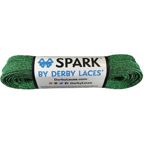 Derby Laces Green Spark Shoelace for Shoes, Skates, Boots, Roller Derby, Hockey and Ice Skates