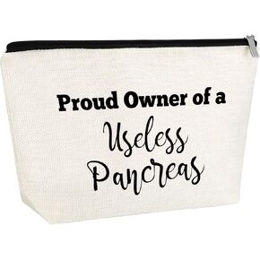 Diabetes Gift Diabetes Awareness Gift for Women Makeup Bag Diabetes Support Gift Diabetic Emergency Supply Bag for Diabetic Patient Grandma Cosmetic Bag Christmas Gift for Her Cosmetic Travel Pouch
