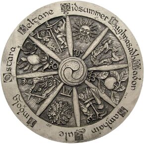 Dryad Design Wheel of the Year Plaque 11.5" Large Pagan Wiccan Wall Hanging Decor (Stone Finish)