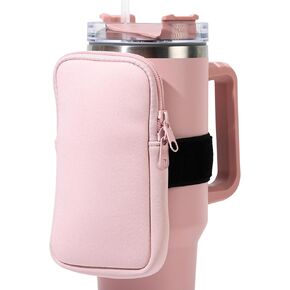Water Bottle Pouch for Stanley Quencher Adventure 40 oz & IceFlow 20/30oz - Water Bottle Accessories, Stanley Pouch, Stanley Cup Pouch, Stanley Cup Bag, Tumbler Pouch, Tumbler Bag, (Peach)