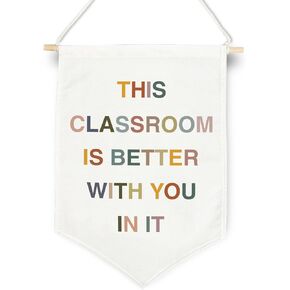 Classroom Décor, This Classroom is Bettle with You In It Hanging Pennant Flag, Motivational Wall Banner for Playroom Décor, Back to School Gifts for Girls and Boys