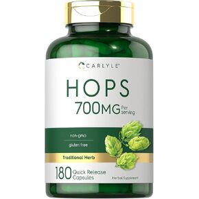 Carlyle Hops Supplement 700mg | 180 Capsules | Non-GMO & Gluten Free | Traditional Herb
