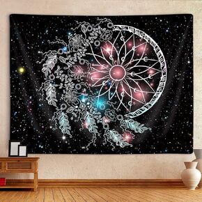 Colorful Dream Catcher Tapestry, Dreamcatcher Feather Pink Galaxy Small Tapestry Wall Hanging Decor for Teen Girl Bedroom Aesthetic, Boho Girly Tapestries Poster Blanket for College Dorm (40X30")