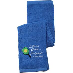 Pickleball Towel Life is a Game Pickleball is Serious Embroidered Sports Teem Hand Towel Gift for Pickleball Player (Pickleball is Serious Towel)
