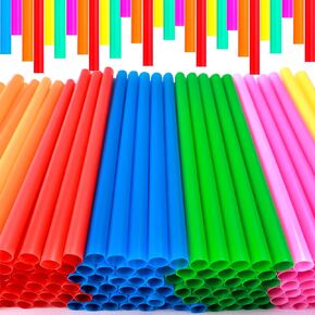 Jumbo Smoothie Straws, Colorful Disposable Wide-mouthed Large Straw (100 Count)