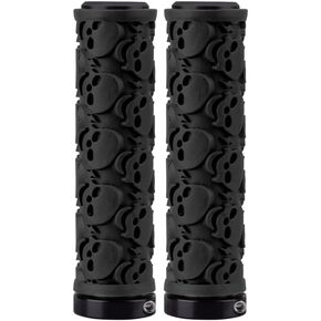 Garneck 1 Pair Bike Handlebar Grips Skull Pattern Non Slip Bike Grips Rubber Bicycle Grips Bicycles Accessories for Cycling Mountain Road Bikes Black