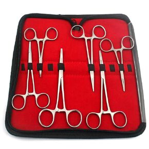 OdontoMed2011 Ultimate HEMOSTAT Set, 6 Piece includes Tactical KIT Ideal for Hobby Tools, Electronics, Fishing and Taxidermy W/CASE Included 7.25", 5.5", 3.5" DS-1352