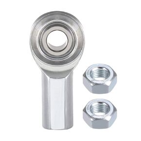 2pcs ECF6 Rod End Joint Bearing - [3/8" Bore, 3/8-24 UNF Right Hand Thread] Female Rod End with Jam Nuts, 45# Carbon Steel